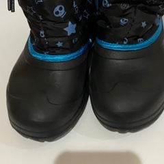 スノーブーツ　IGNIO ファー付きブーツ 21.0cm ブラック/ブルー　雪遊びの画像