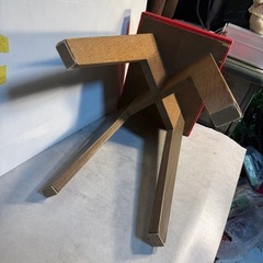  BROTHER 昭和レトロ ミシン椅子 スツール 赤レザー 木製 ブラザー の画像