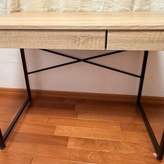 木目調デスク 引き出し付き｜直接引き取り限定｜使用感あり