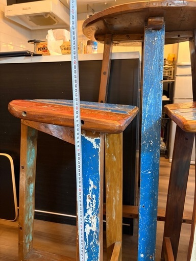 最終価格 アジアン家具⭐︎アンティークハイテーブル&チェアセット