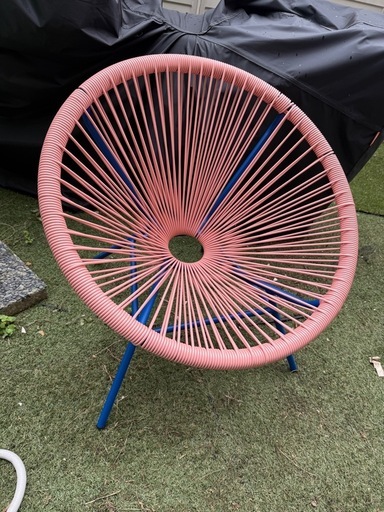 Francfranc ロータスパーソナルチェア 廃盤 ピンク×ブルー 室内使用 