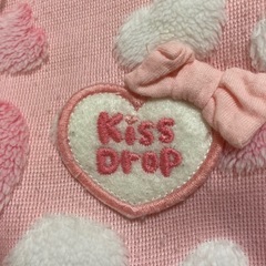 Kiss Drop ベビー　ポンチョ　アウター　ハート　ピンク　クマ耳　フリーの画像