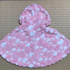 Kiss Drop ベビー　ポンチョ　アウター　ハート　ピンク　クマ耳　フリーの画像