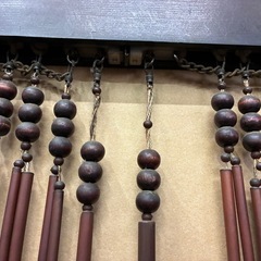 ★アジアン★オシャレ 木製 ビーズカーテン・長さ175cm×幅85cmの画像