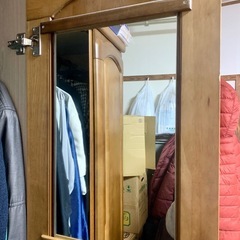 木製 レトロ　クローゼット　2扉　衣類洋服タンス　の画像