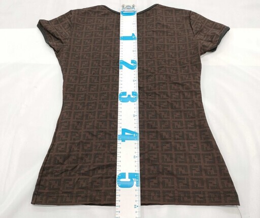 FENDI フェンディ ズッカ柄 Tシャツ ブラウン系 半袖 レディース