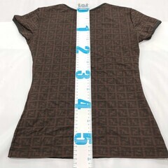 FENDI フェンディ ズッカ柄 Tシャツ ブラウン系 半袖 レディースの画像