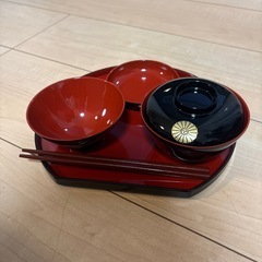 お食い初め食器 3セット（バラ売り可）同じデザイン2点＋小ぶり1点の画像