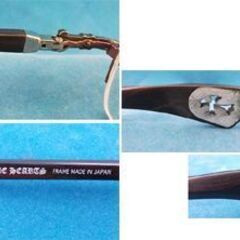 CHROME HEARTS クロムハーツ メガネフレーム ROCKS ウッドテンプル クロス アイウェア ケース付き ブラウン系 眼鏡の画像