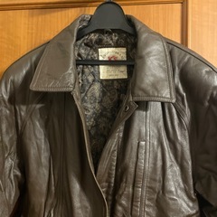 本革　コート　ダークブラウン　訳ありの画像