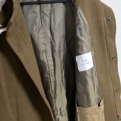 calvinkleinチェスターコート(フード付き)メンズの画像