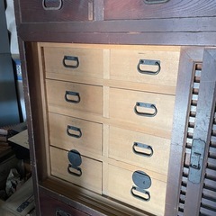 直接引取限定　水屋箪笥 和箪笥 昭和レトロ アンティーク 和家具 木製 レトロ 古民家に 車箪笥の画像