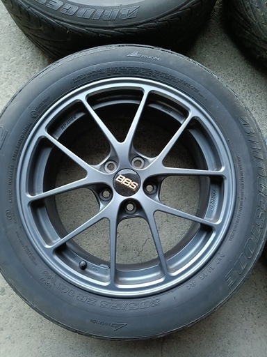 BBS ホイール&ブリヂストンタイヤ BBS ホイール ブリヂストン限定カラー【MGR】マットグレイRE-V7当店 