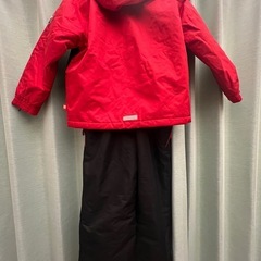 Pocket bear 子ども用スキーウェア 上下セット スノーウェア 赤/黒 130の画像