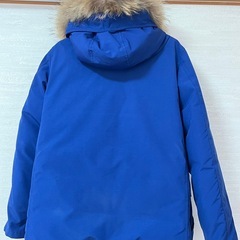 ★美品★ダントン タッサー ダウンジャケット ラクーンファー 肉厚 2way 青 40 L DANTON ダウンコート の画像