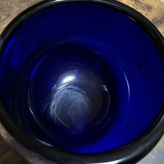 岩津硝子手作り　ガラス青花瓶　ART GLASSの画像