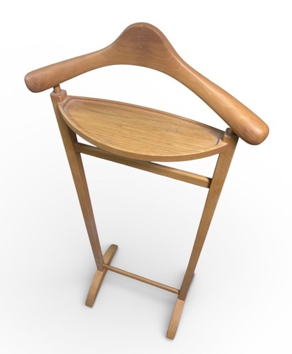 【美品】旭川家具 カンディハウス 小物置き付き ハンガースタンド/コートハンガー 旭川家具 カンディハウス CONDE HOUSE 無垢材 バレットスタンド コート