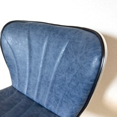 お取引完了☑️　《 紺色×シルバー 》 お洒落なカウンター/バーチェアの画像