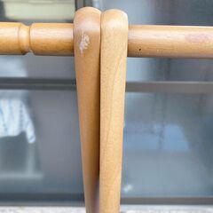 M741  ハンガーラック ワードローブ 木製 収納棚付き ブラウン の画像