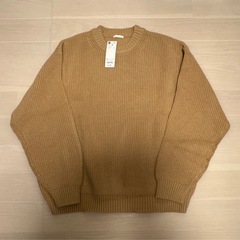 GU　ジーユー　ワイドフィット畦セーター　ニット　長袖の画像