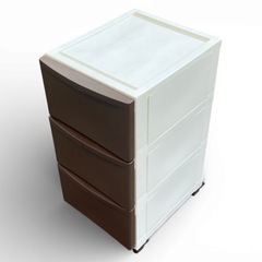 【2601008】ニトリ 壁付きチェスト ピーディーシーヴォ 3段（ブラウン）の画像