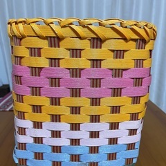 (ハンドメイド)　手編みかごの画像