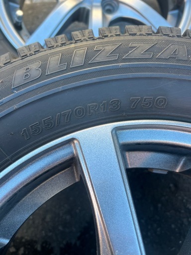 155/70R13 ブリヂストンGZ アルミホイール セット！　中古