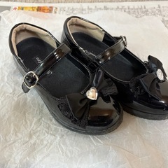 ブラックフォーマルシューズ リボン付き　サイズ：18cm