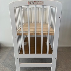 エクストラ ハイタイプ ミニベビーベッド アーチ２ ミニサイズ スノコ仕様 収納棚付 キャスター付 スライド開閉扉の画像