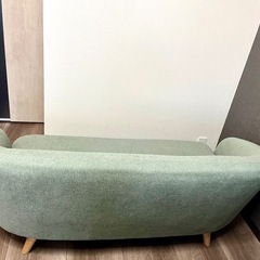 【値下げ】【美品】ニトリ2人掛けソファ（人気のグリーン）ペット・喫煙なしの画像