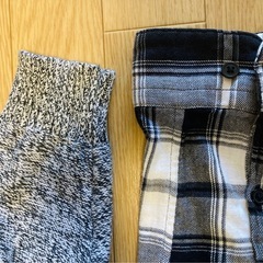 【GU•H＆M】メンズニットカーディガン、チェック柄ネルシャツの画像
