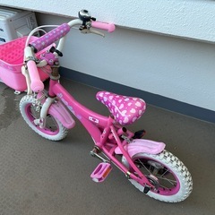 女の子用ピンクの自転車 12.5インチの画像