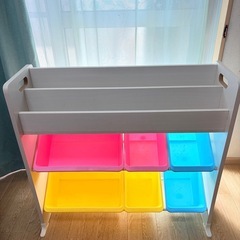 子ども用 おもちゃ収納ラック（カラーボックス付き）
