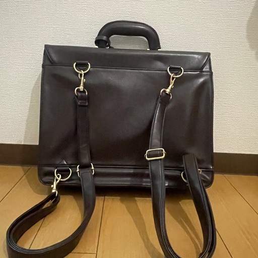 【美品】完売品Fint ダブルベルトキーホールサッチェルバッグ ブラウン