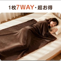 【新品未使用】① 電気毛布★電気ブランケット 発熱毛布 ひざ掛け コードレス 大判 速断　ブラウンの画像