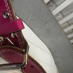 ゴールドジム ピンク レザートレーニングパワーベルトの画像