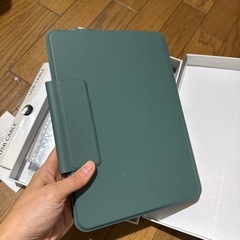 キーボード付きiPadカバーモスグリーンの画像