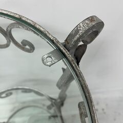 【直接引取限定】フレンチアンティーク 3段ガラスシェルフ 飾り棚 シャビーの画像