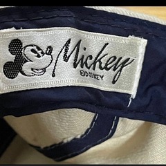 ミッキーマウス キャップ ベージュ ネイビーの画像