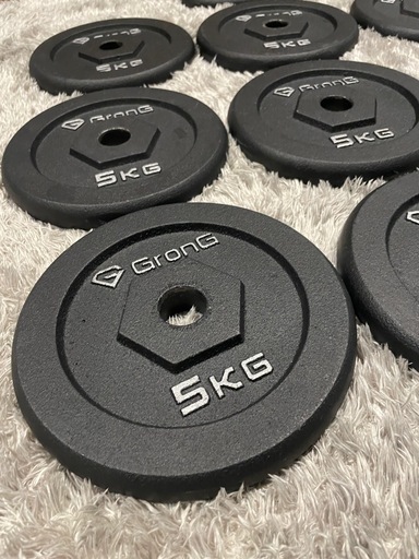 グロング ダンベル バーベル プレート5kg×10枚セット(計50kg) シャフト径28mm