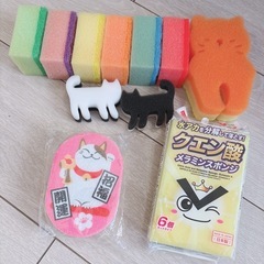 猫型スポンジとメラミンスポンジセット