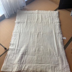 掛け布団⑩ 白　青い花柄 掛布団の画像