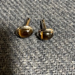 ブラウン天然石カフリンクス