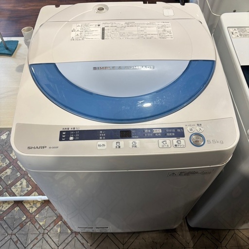 SHARP　5.5㎏全自動洗濯機　2014年製　ES－GE55P　分解洗浄済み　一か月保証付き　【リサイクルショップ道楽屋】