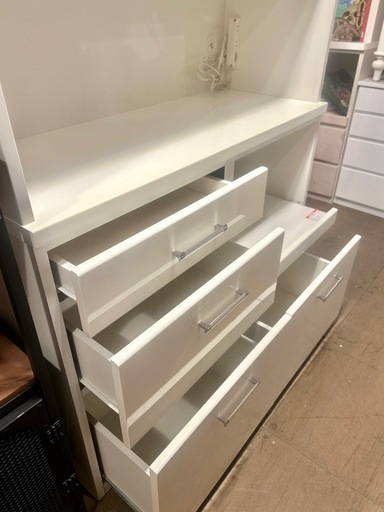 《売約済》食器棚 ニトリ RIPE-105 キッチンボード カップボード キッチン 収納 システムボード ripe-105 白 ホワイト 白物家具 レンジボード