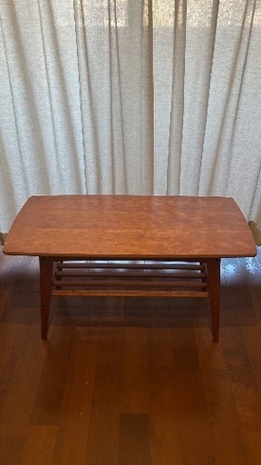 【カリモク】センターテーブル 棚付き 木製 日本製 幅90cm