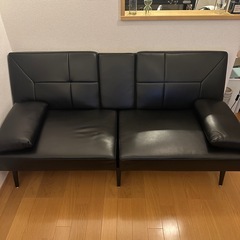 定価54,800円  3人掛け ソファベッド　レザー　