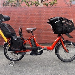 BRIDGESTONEオレンジ 電動アシスト自転車 チャイルドシ...