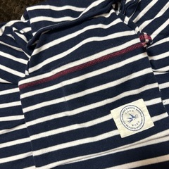 授乳ケープ　ボーダー　収納ケース付き　ポンチョ型の画像