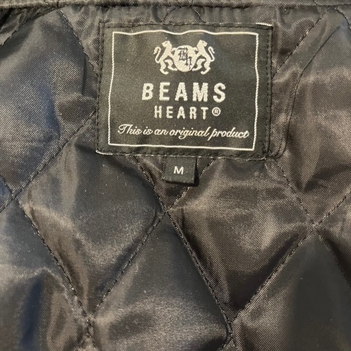BEAMS HEART スタジャン カウレザー ウール キルティング M
